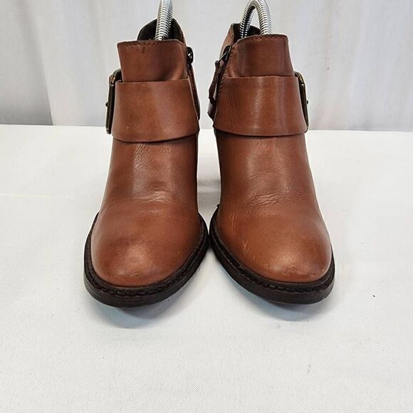 Steven By Steve Madden Women Sz 6.5 Brown Leather Buckle Ankle Fashion Boot Boot - Picture 3 of 11